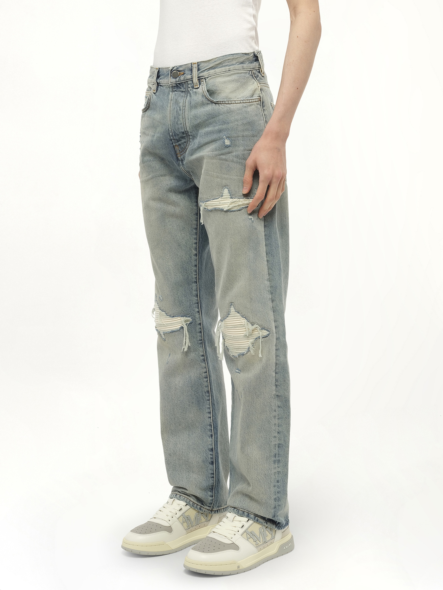 Suede Straight MX1 Jeans in Antique Indigo - 5