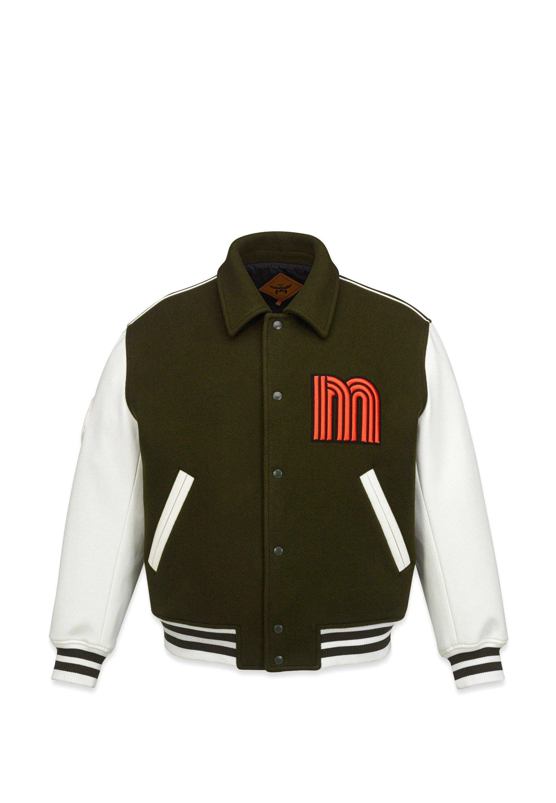 M Logo Varsity Jacket in Loden Wool - 1
