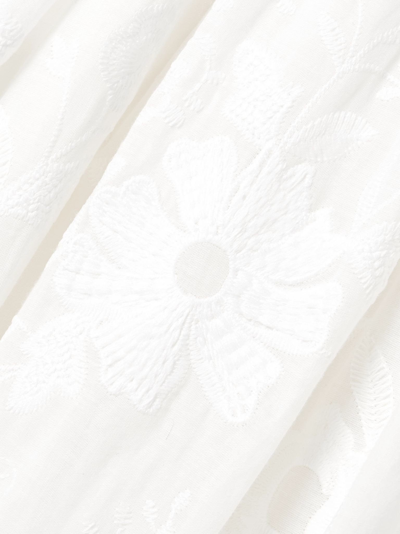 Desideria strapless guipure lace-trimmed embroidered cotton-voile midi dress White - 4