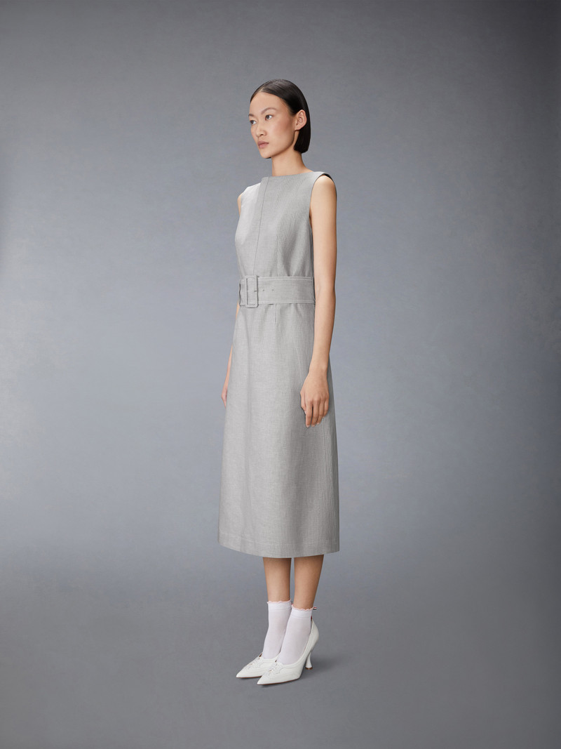 TONAL UNIVERSITY STRIPE BOAT NECK DRESS 3