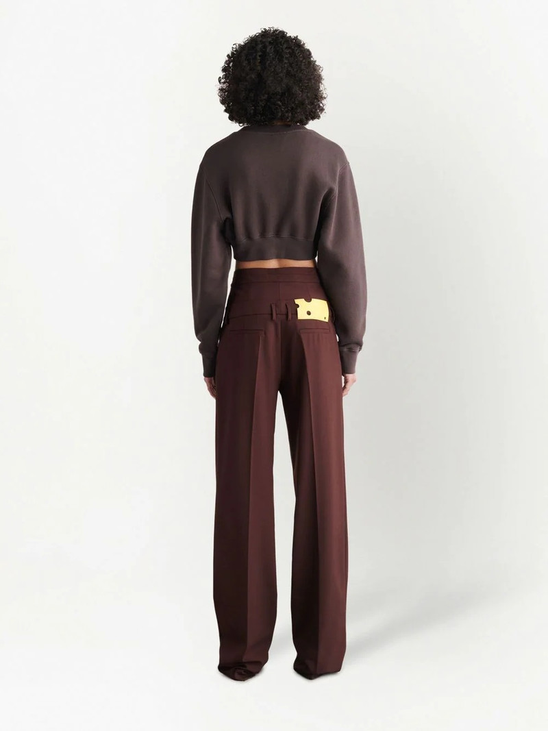 high double-waist effect trousers 4