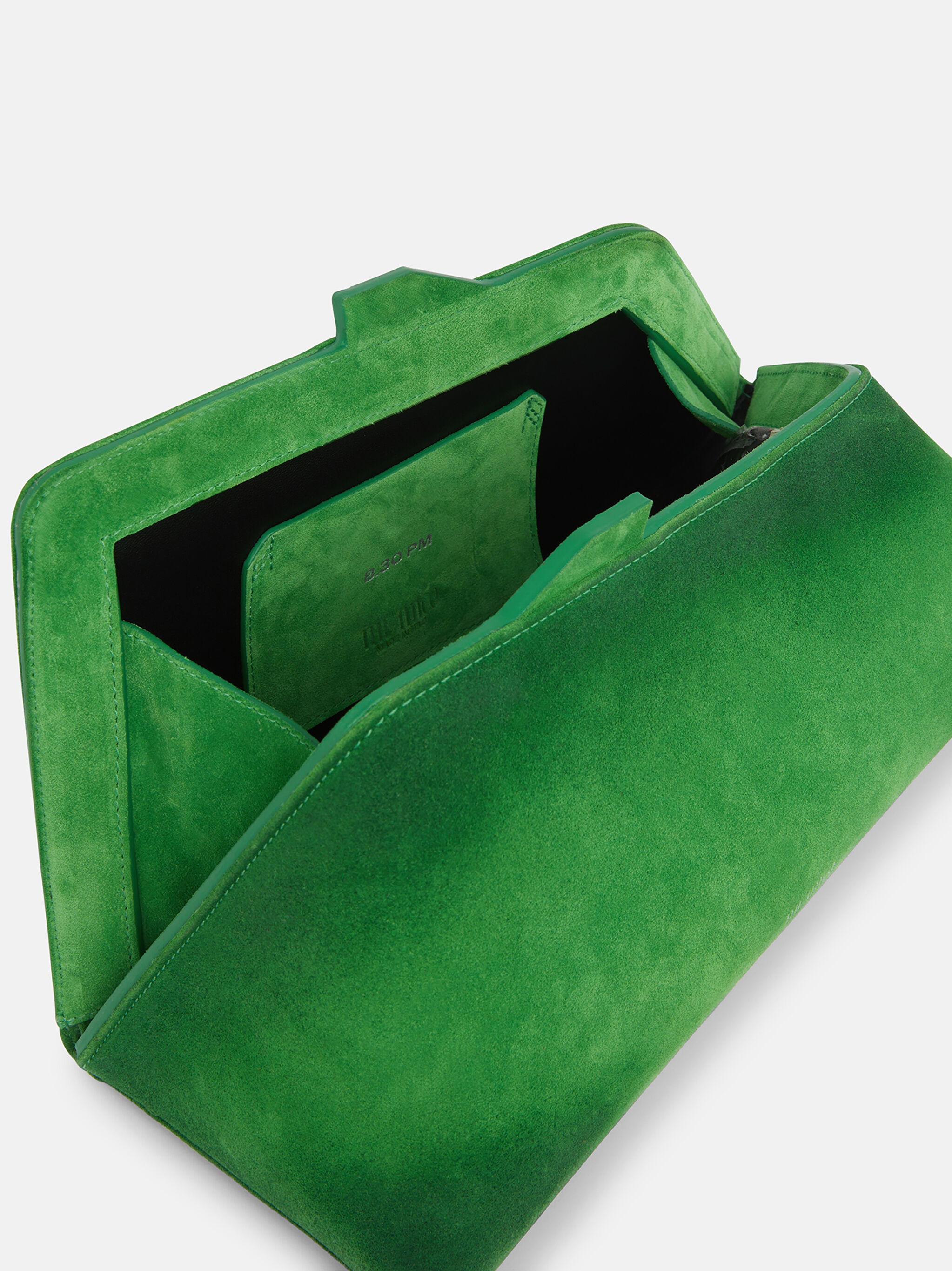 ''8.30PM'' DIRTY GREEN OVERSIZED CLUTCH - 4