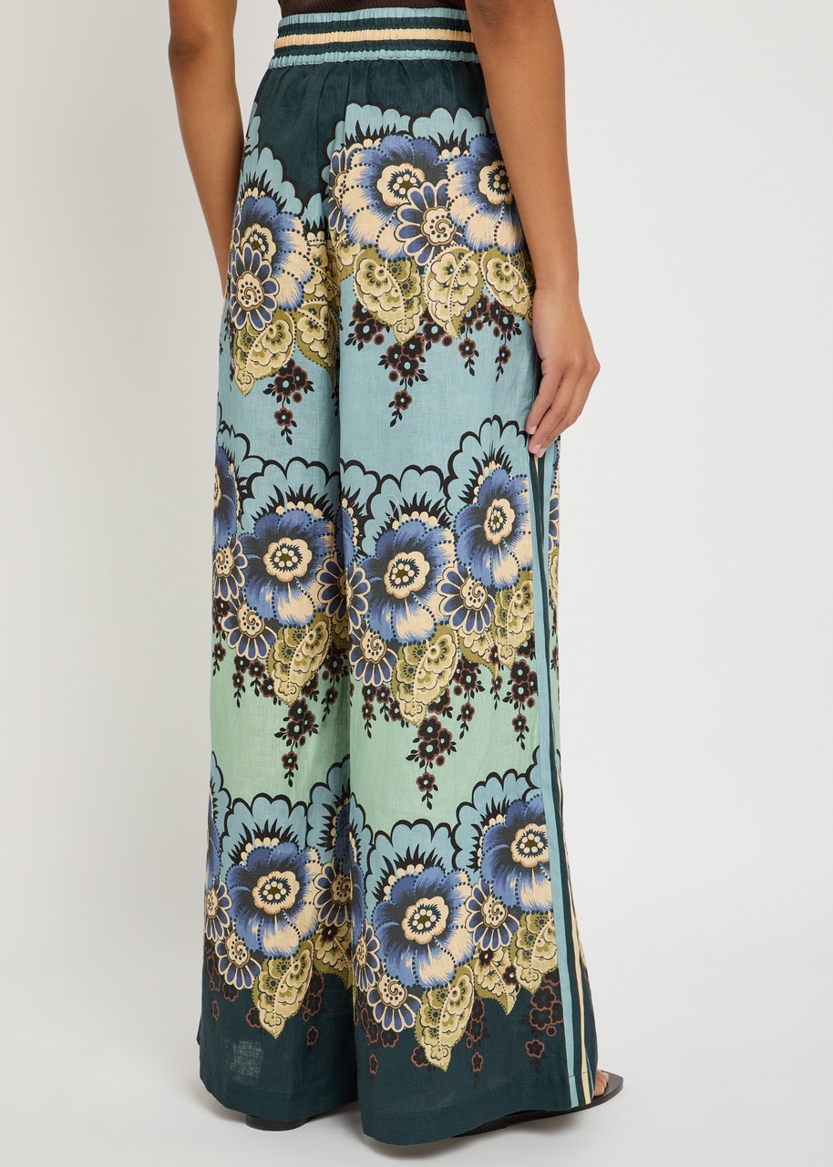 Alemais Madalena Floral-print Flax Trousers - 3