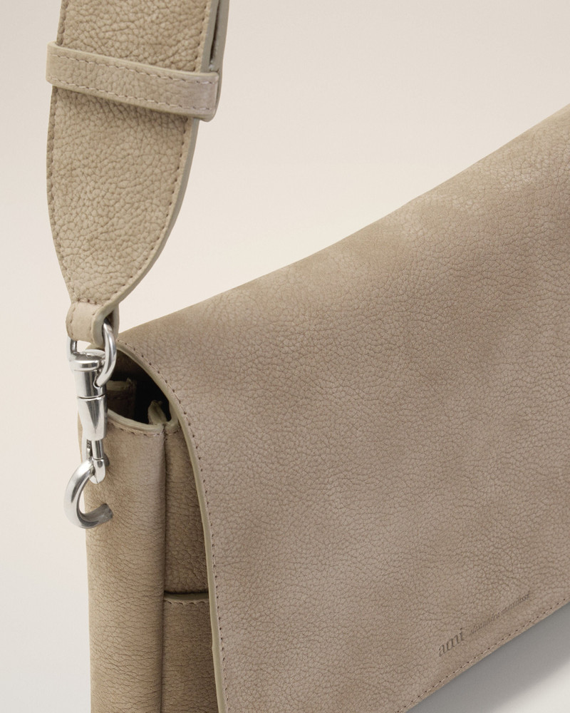 GREY COW LEATHER FLAP MESSENGER CARROUSEL BAG 6