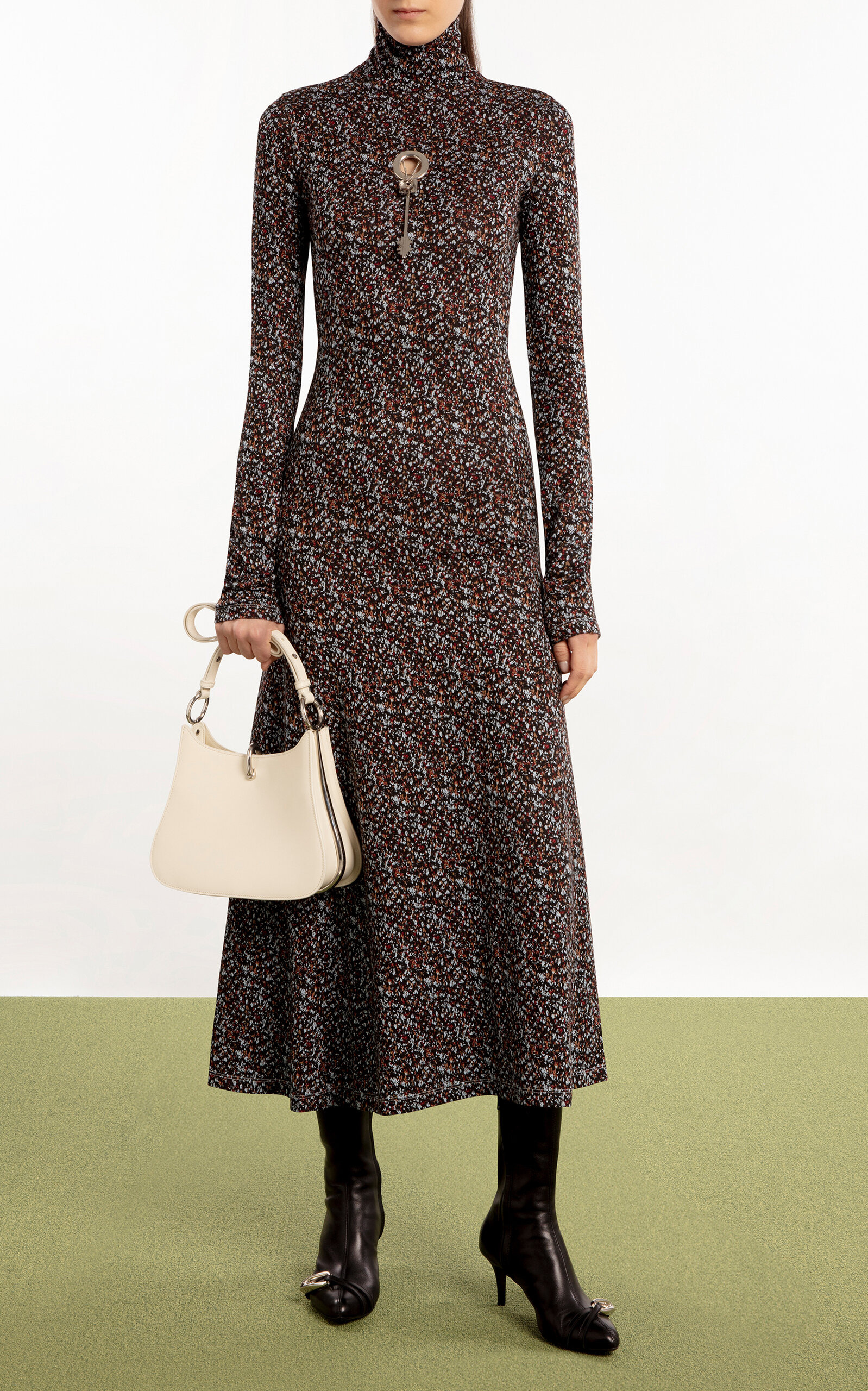 Eyelet-Detailed Patterned Midi Dress multi - 2