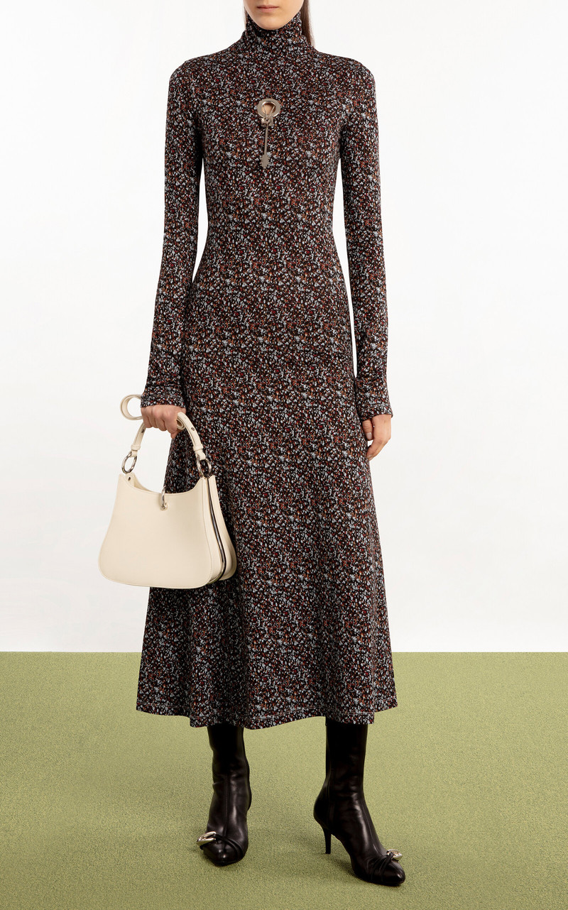 rabanne Eyelet-Detailed Patterned Midi Dress multi outlook