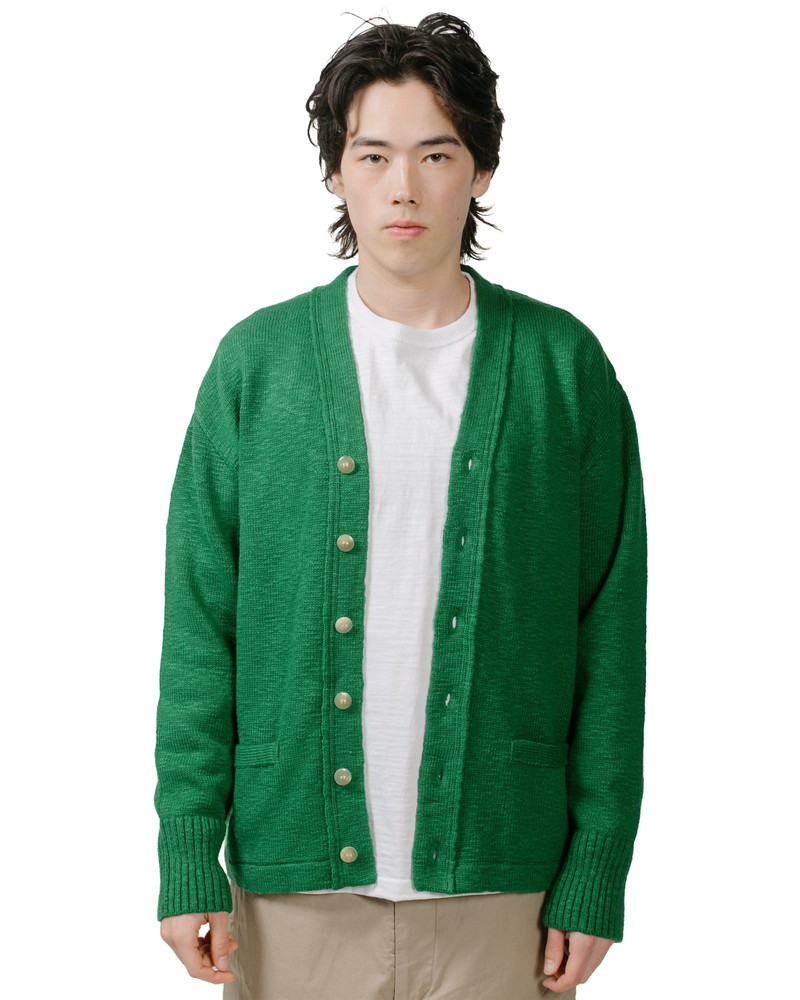 The Real McCoys MC24016 Cotton Summer Cardigan Green outlook