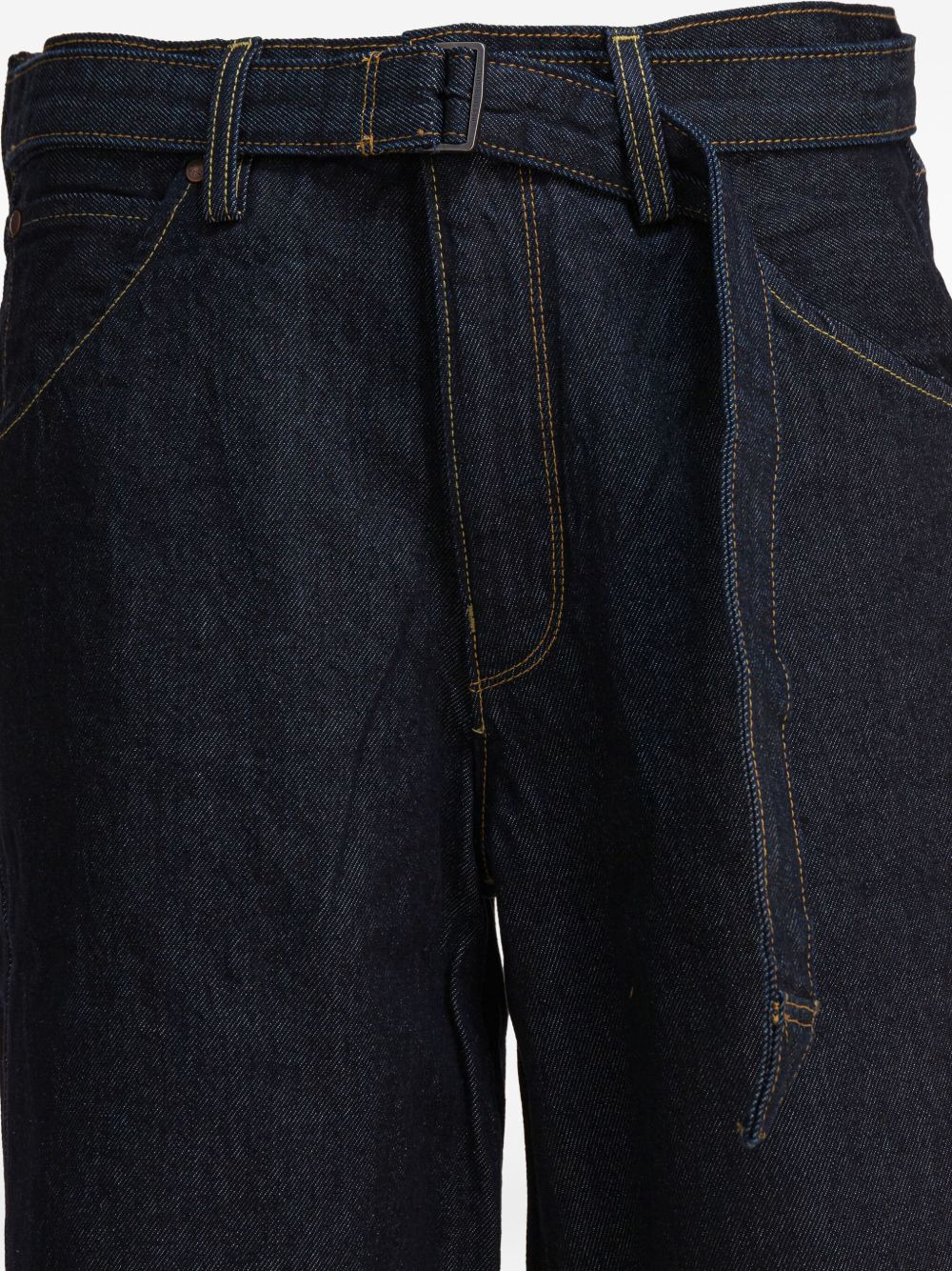 belted five-pocket jeans - 2