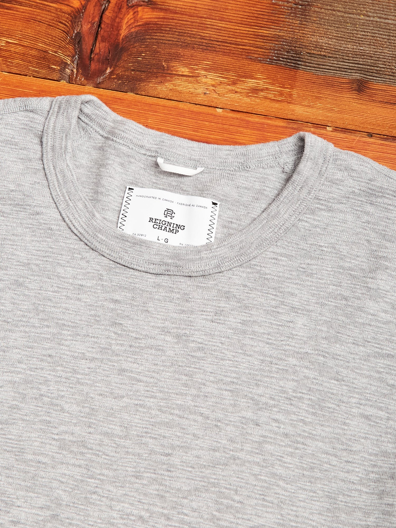 Reigning Champ 1x1 Slub T-Shirt in Heather Grey outlook