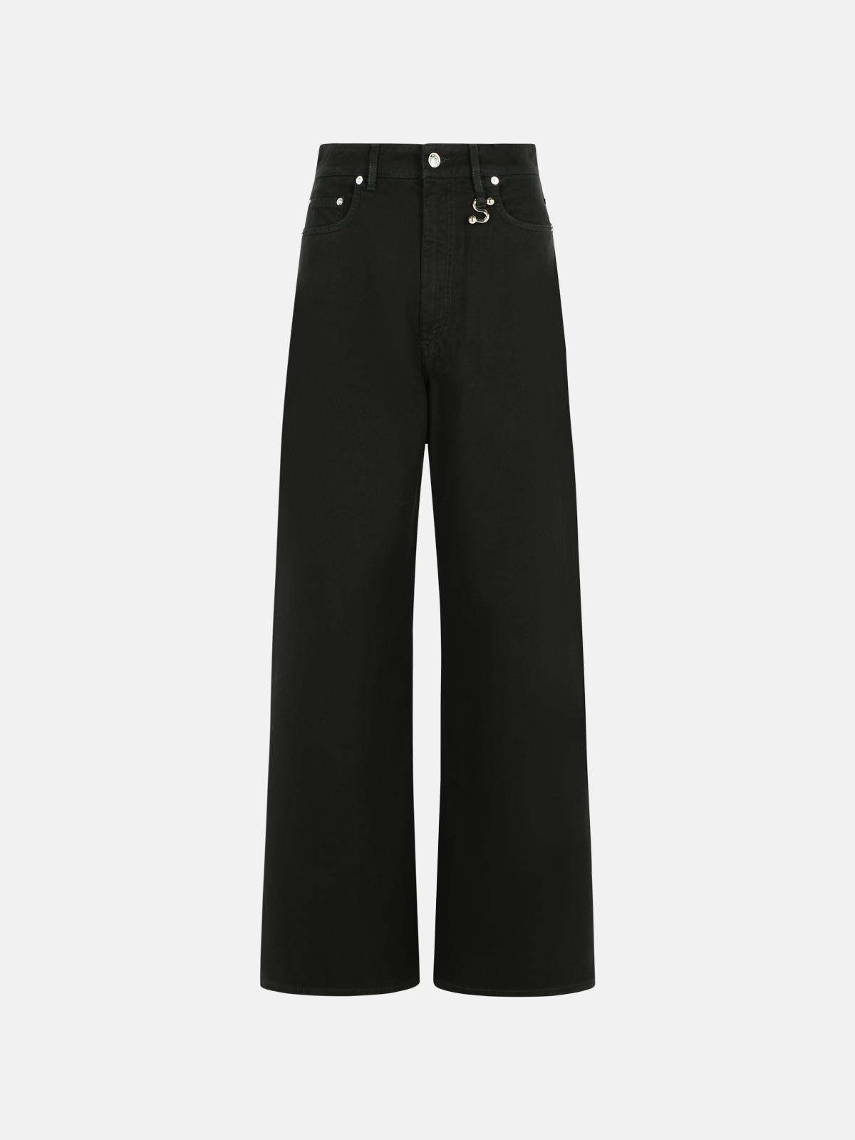 'SIAMESE' BLACK COTTON JEANS - 1