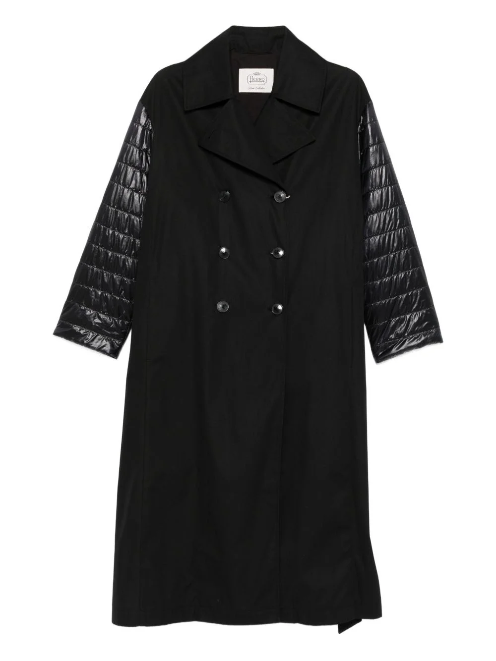 double-breasted quilted coat - 1