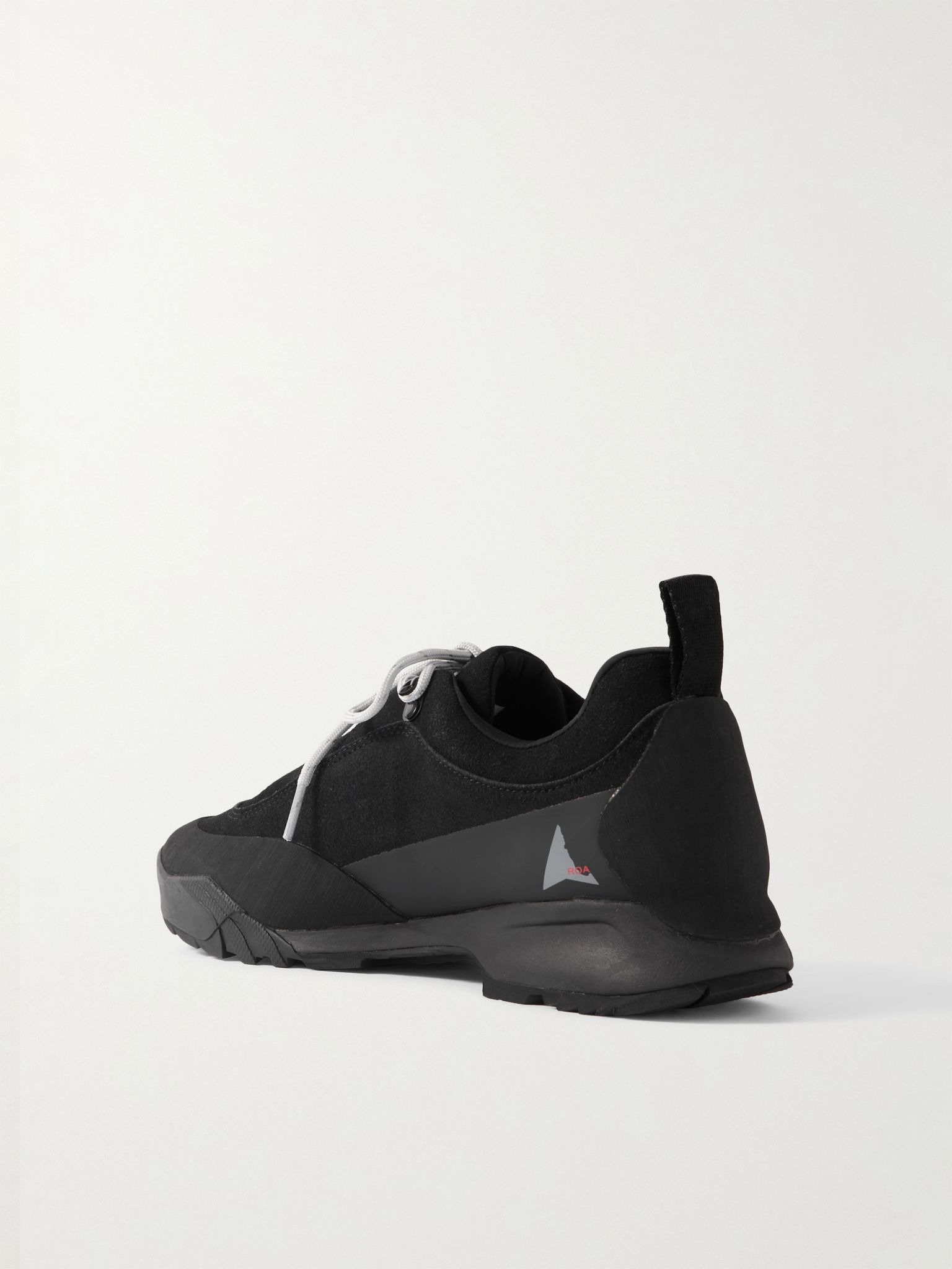 Cingino Rubber-Trimmed Microfibre Hiking Sneakers Black - 4