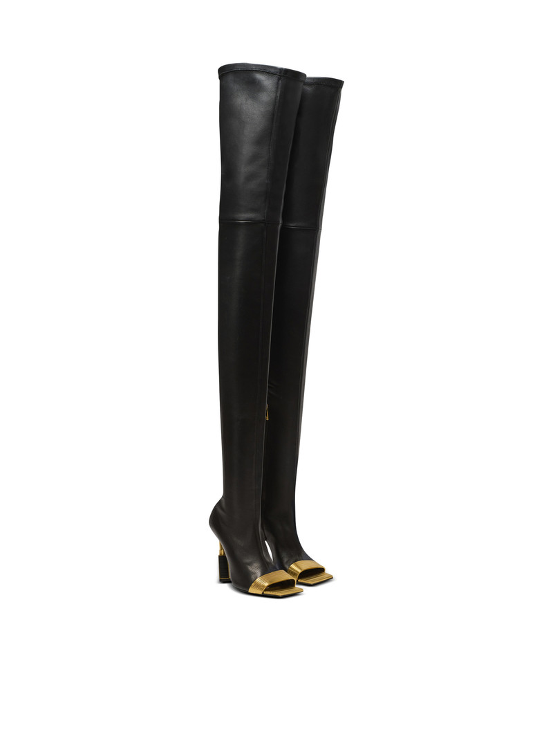 Balmain Lipstick lambskin thigh-high boots outlook