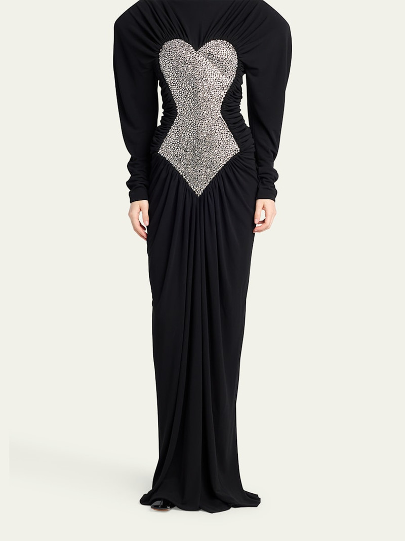 Stella McCartney Gathered Crystal Body Contour Gown outlook