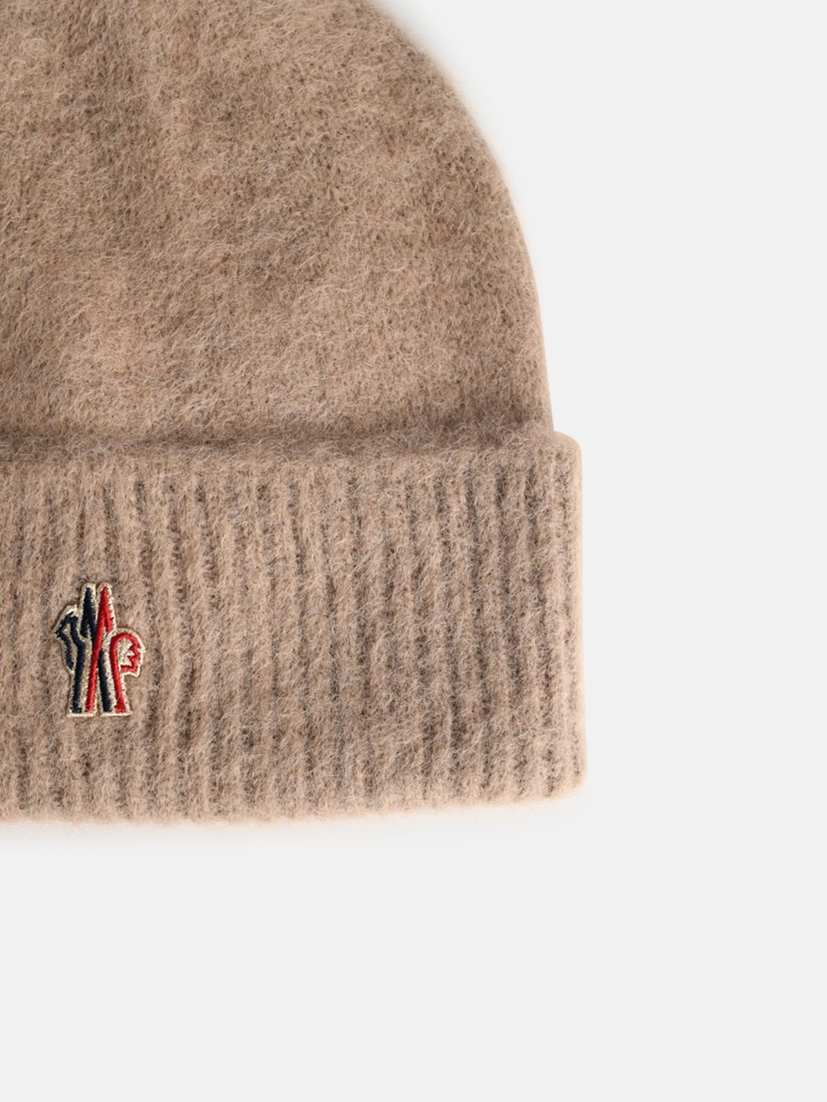 BEIGE ALPACA AND WOOL TRICOT BEANIE - 3