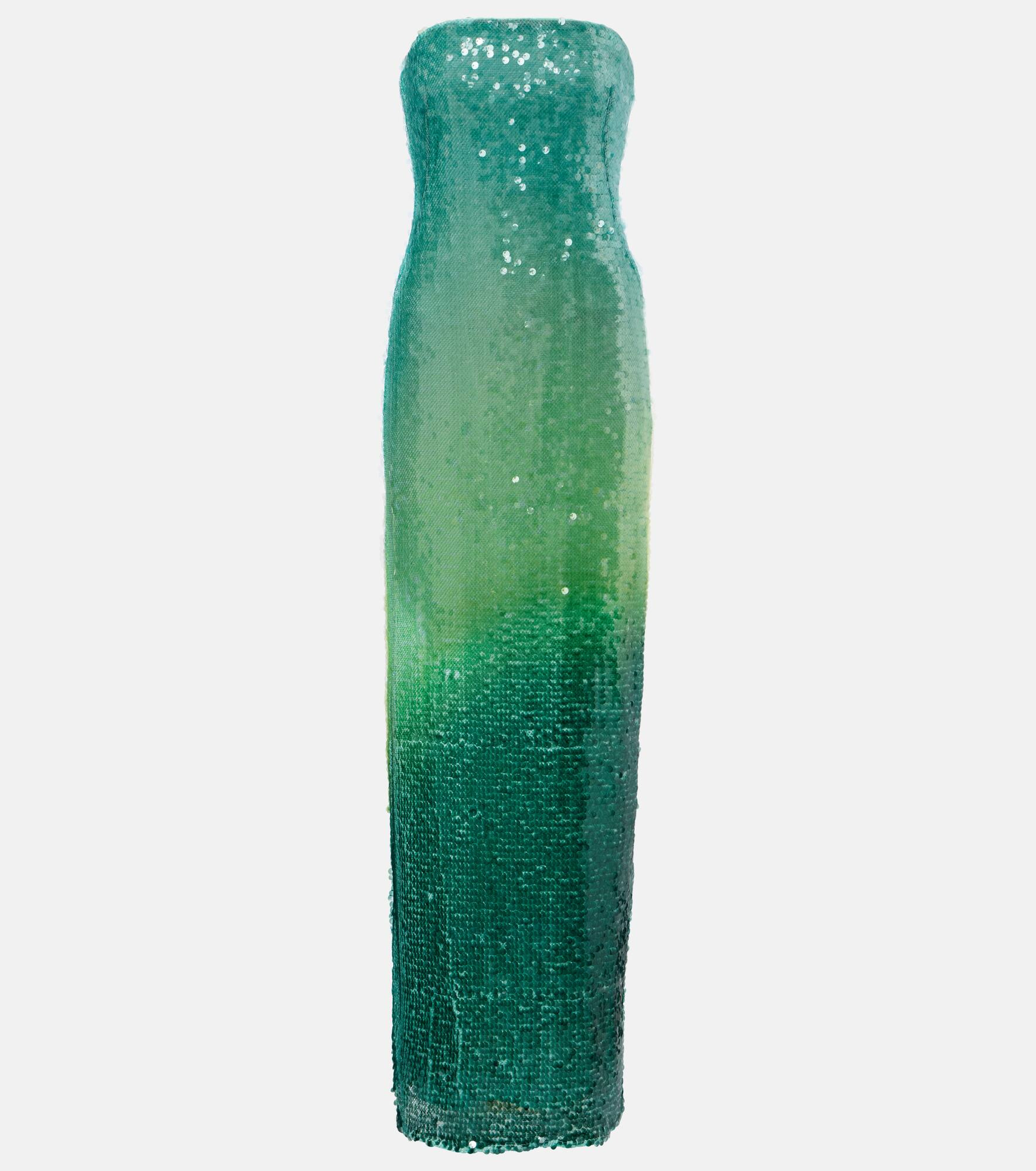 Translucent sequined semi-sheer gown - 1