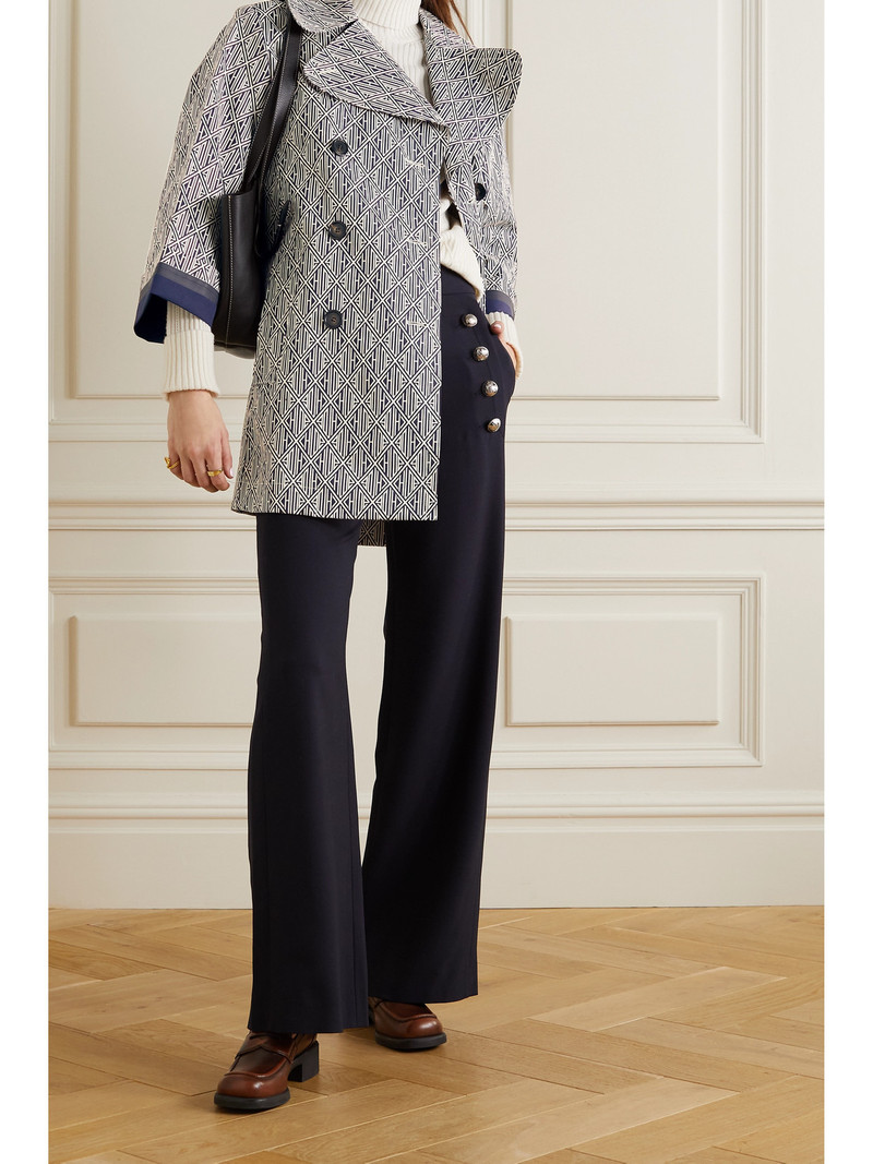 Chloé Double-breasted Printed Cotton-gabardine Coat outlook