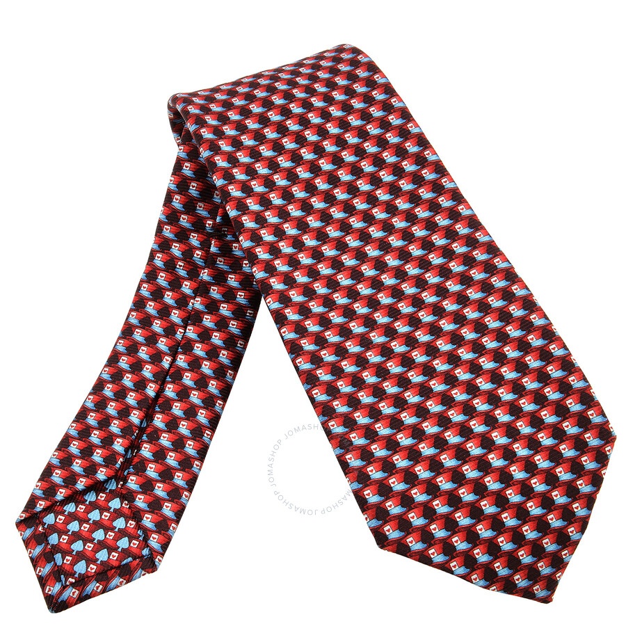 Bvlgari Bordeaux Pictorial Silk Tie - 2