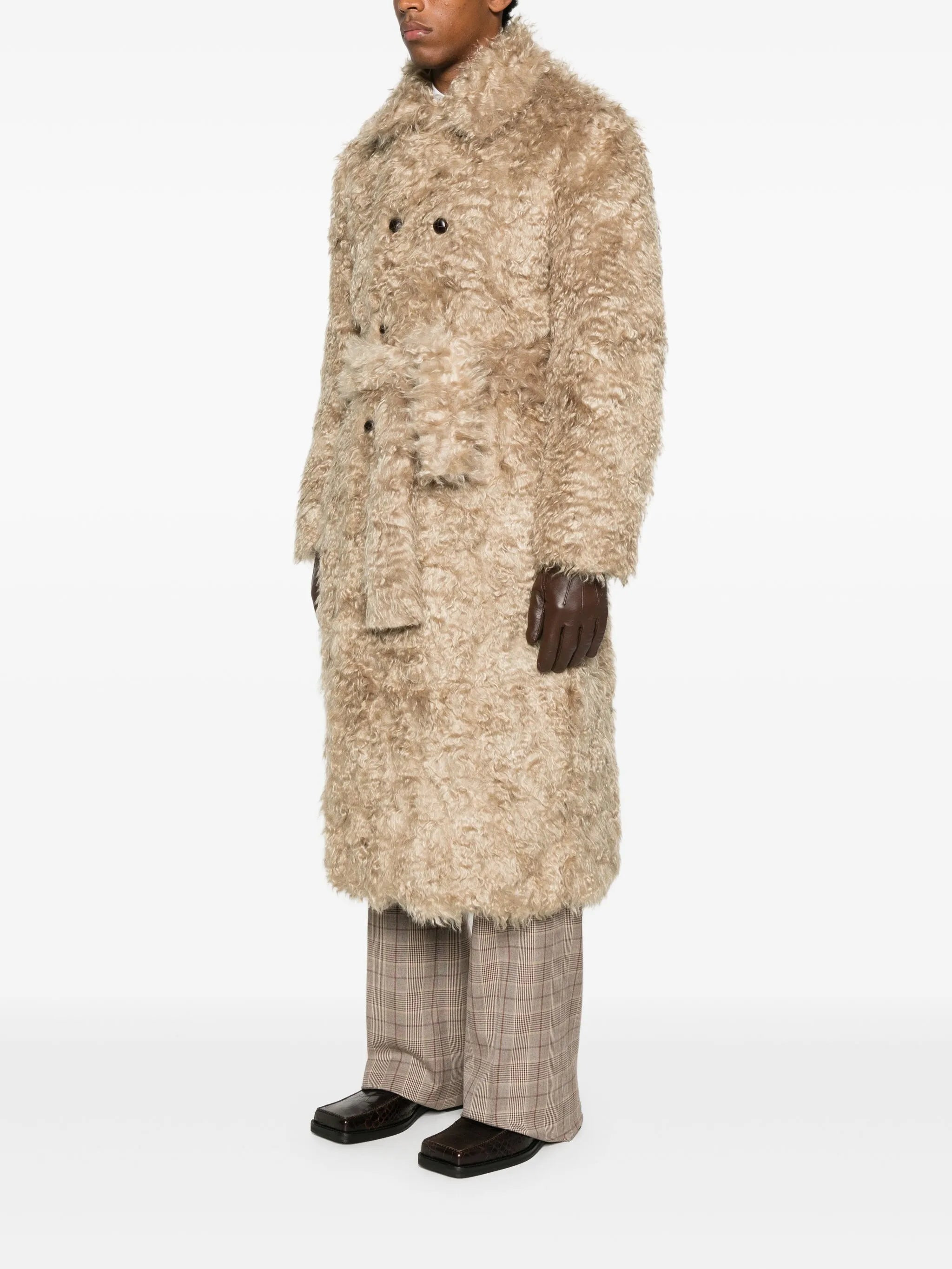 Ernest W. Baker Double-breasted Belted Coat - 5
