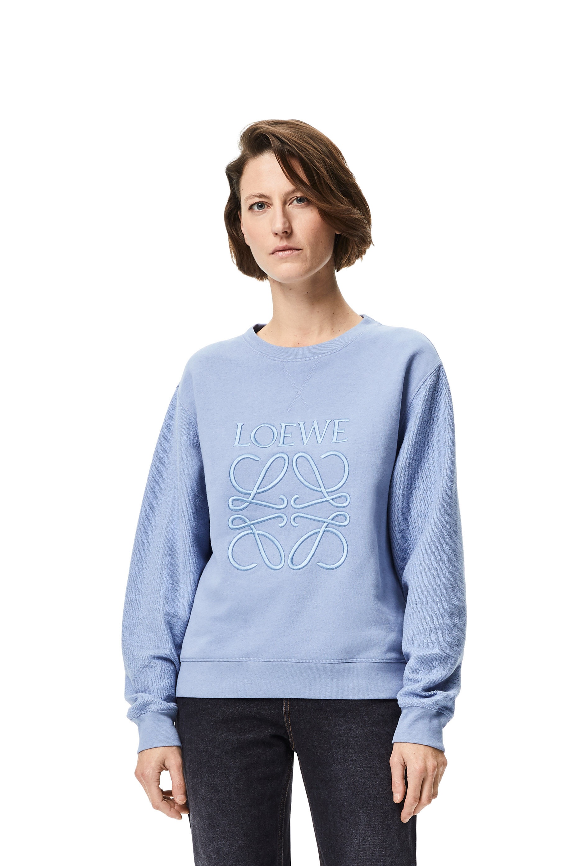 LOEWE anagram embroidered sweatshirt in cotton - 3