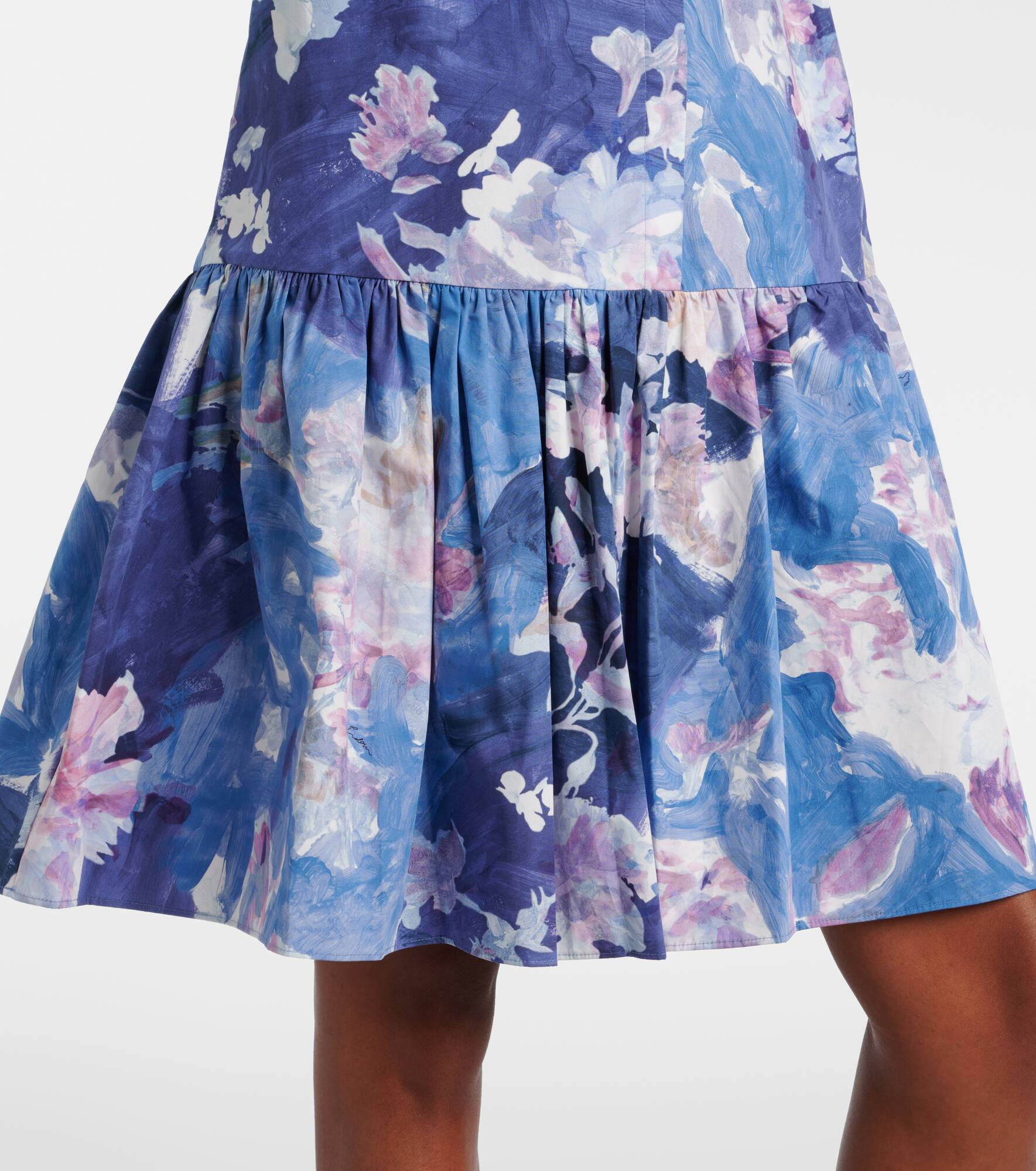 Floral peplum cotton poplin minidress - 5