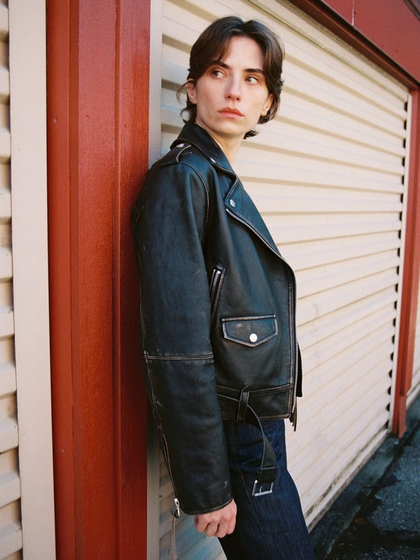 Greta Biker Leather Jacket Black - 2