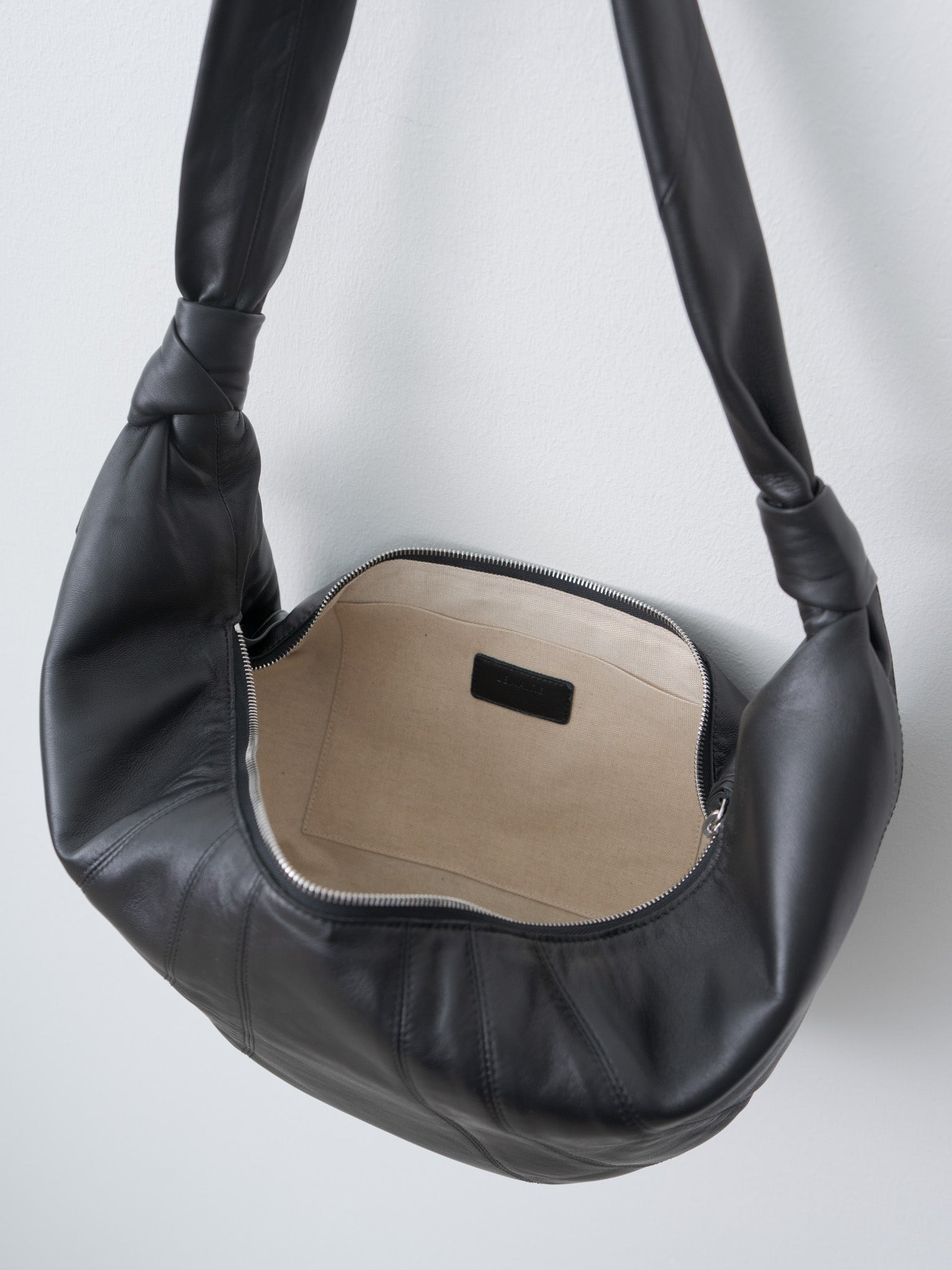 Medium Croissant Bag - Black (soft nappa leather) - 5