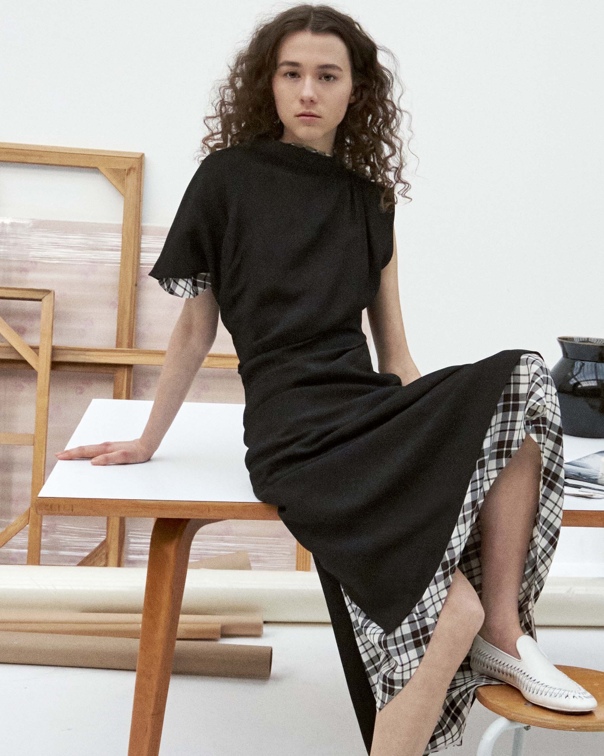 Hallie Dress in Hammered Viscose - 8