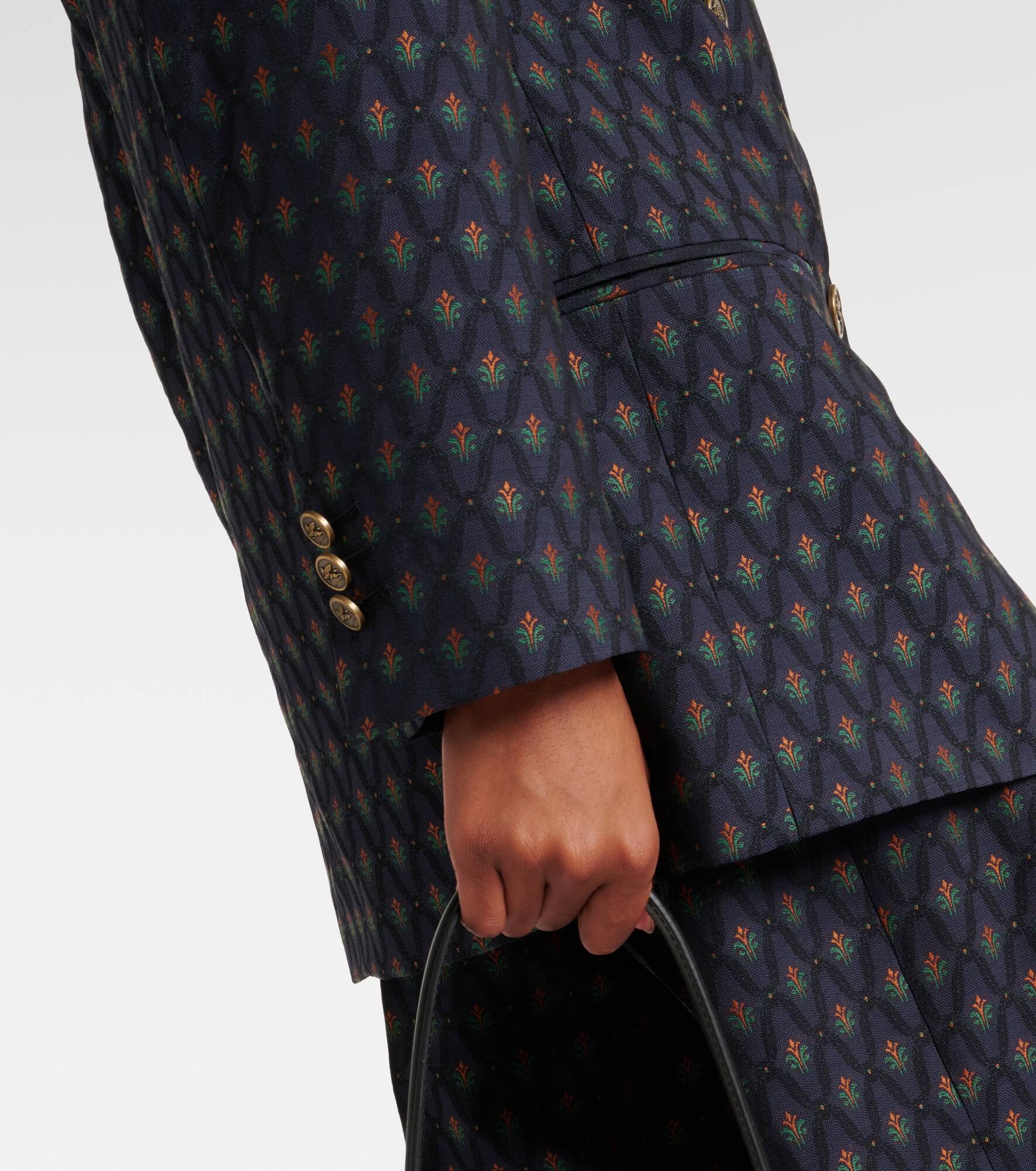 Printed wool and cotton blazer - 6