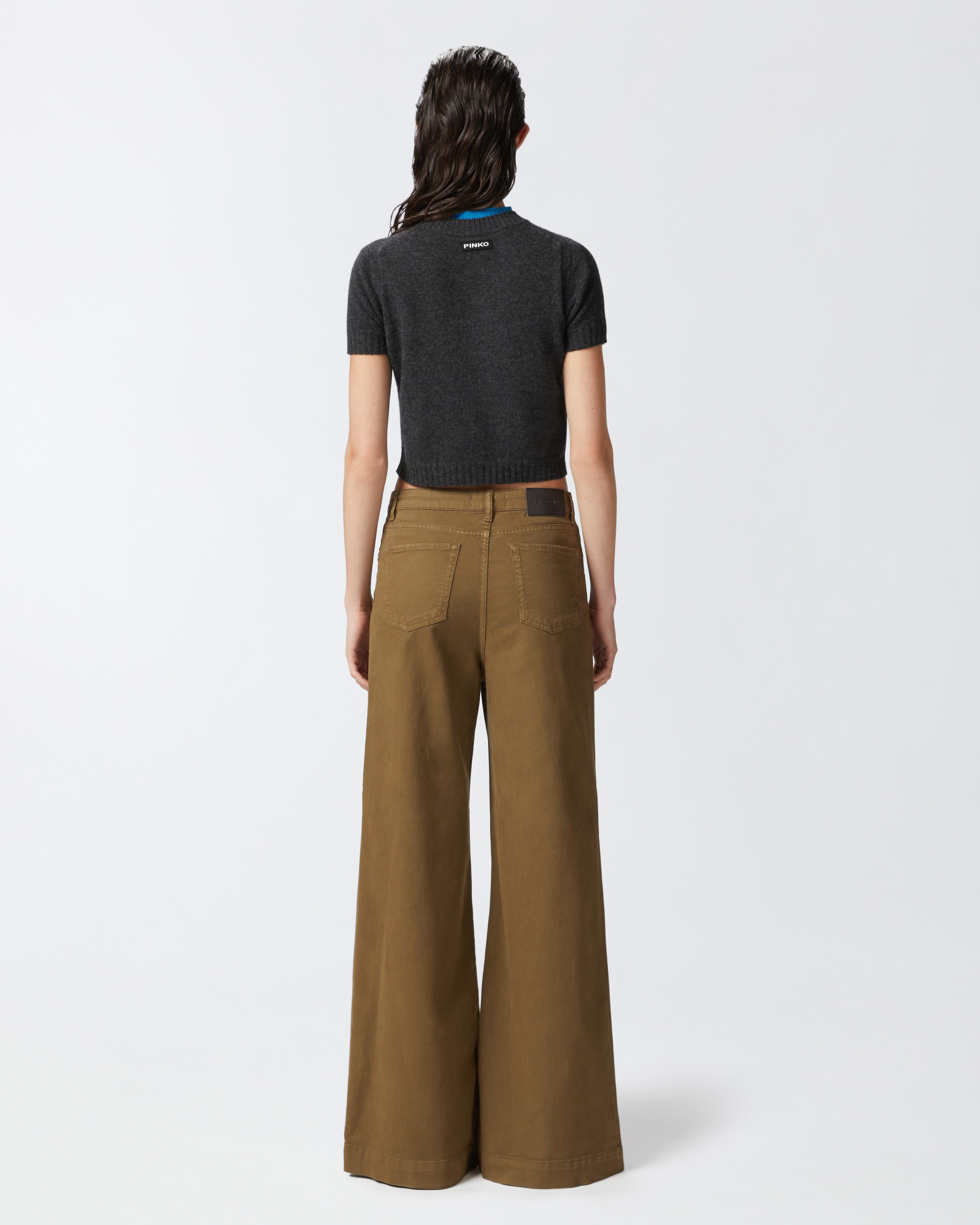 WIDE-LEG TROUSERS IN DYED TWILL - 4