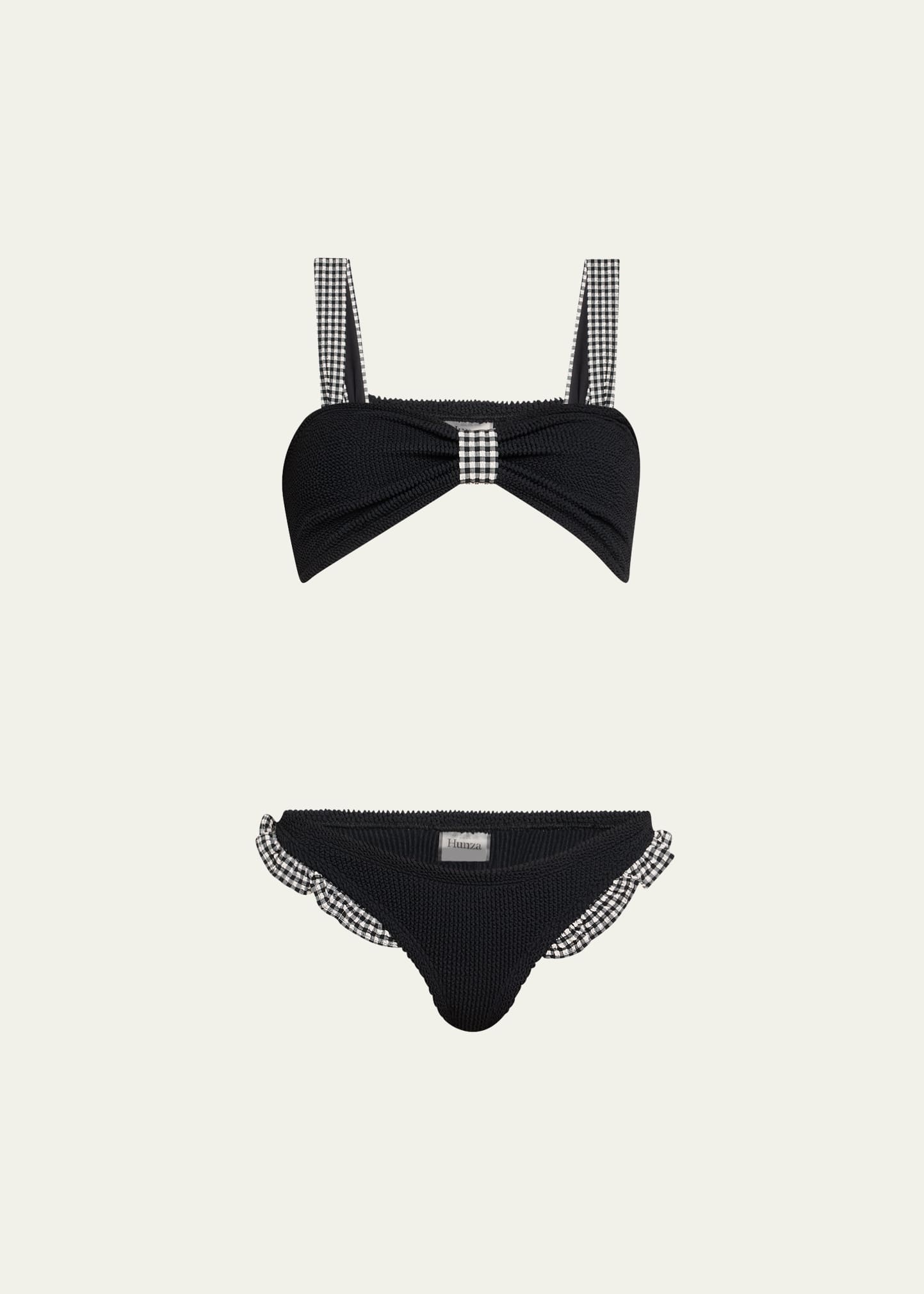 Gingham Trim Two-Piece Swimsuit - 1