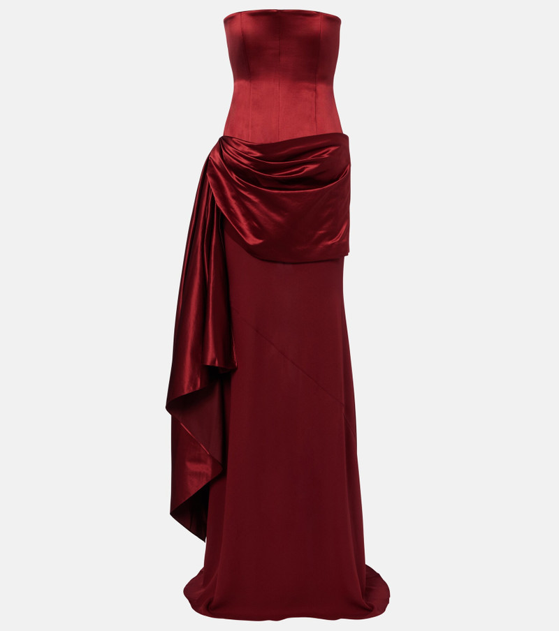Draped silk corset gown 1