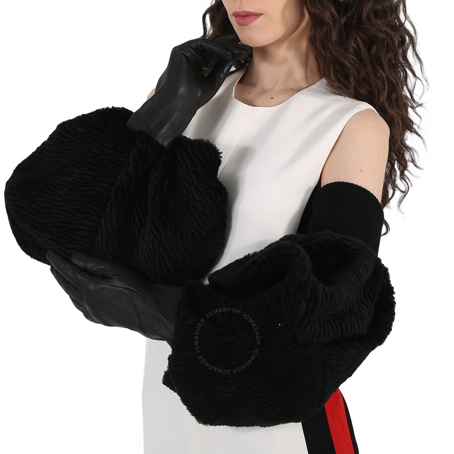 Burberry Black Chenille Puffy Sleeve Gloves - 3