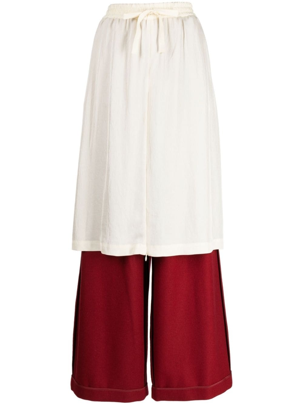 layered wide-leg trousers - 1