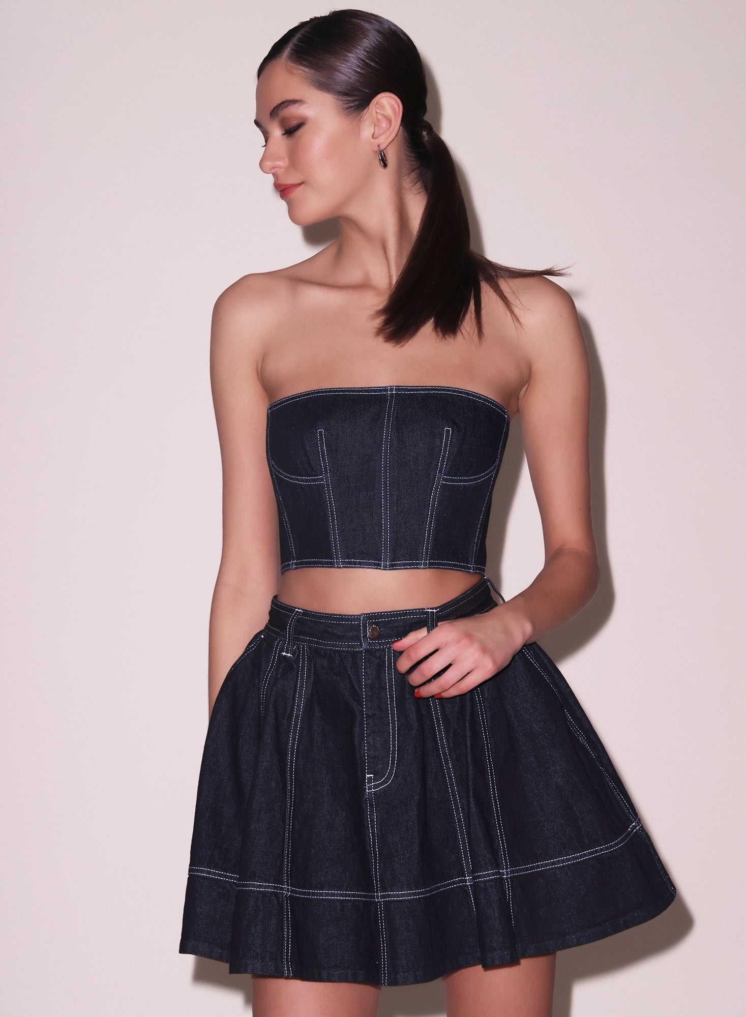 Denim Flare Skirt - 6