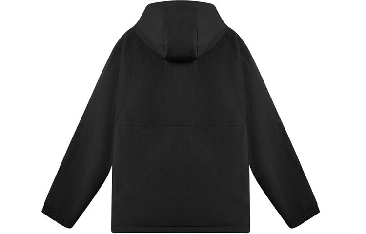 New Balance Logo Embroidered Double-Sided Hooded Jacket For Men Black AMJ11305-BK - 2