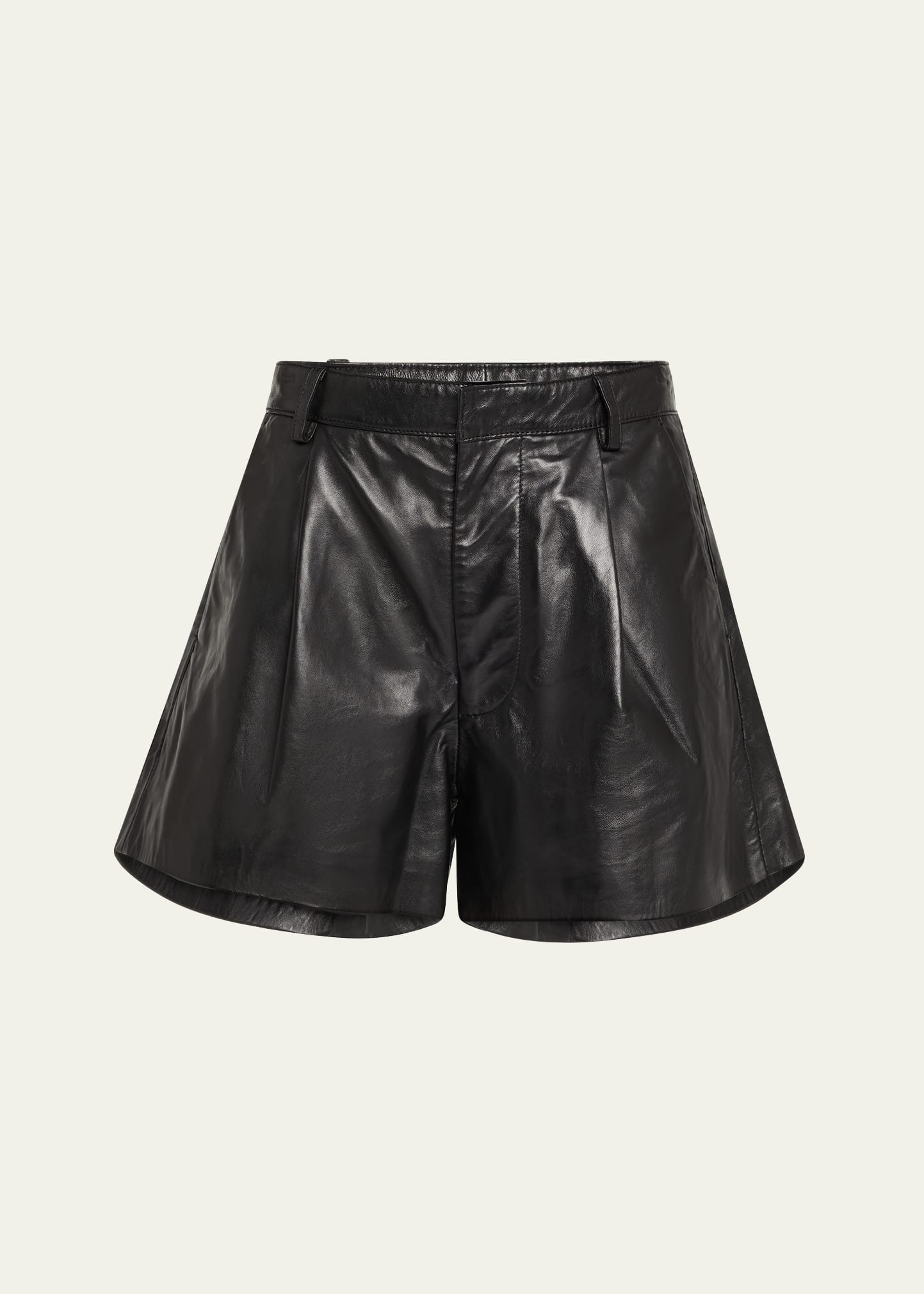 Loose Leather Shorts - 1