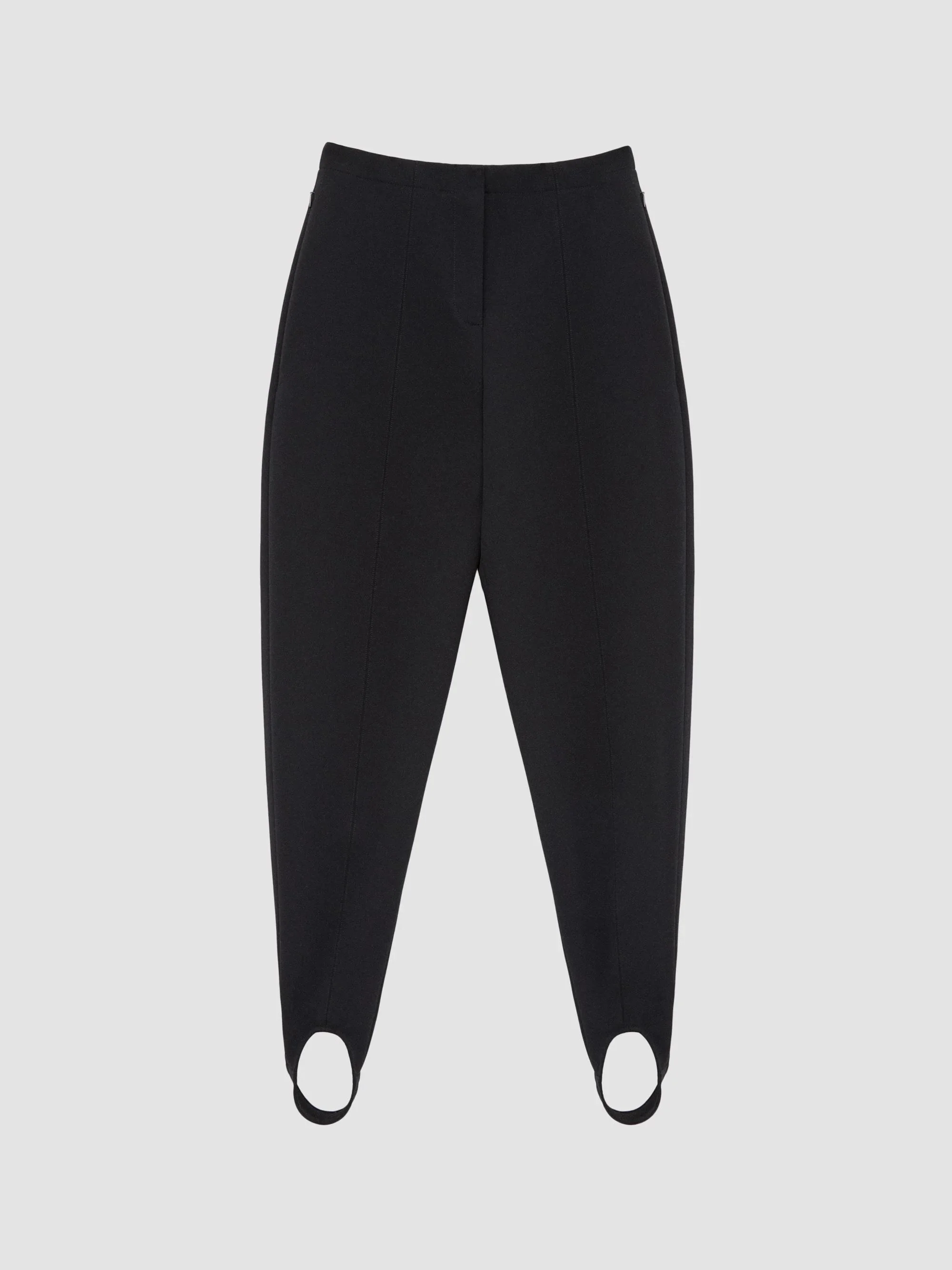 Women's Wool Stirrup Trousers - Black - 1