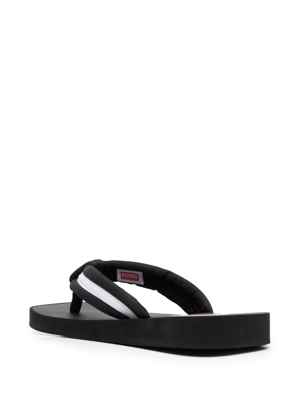 logo-patch striped flip flops - 3