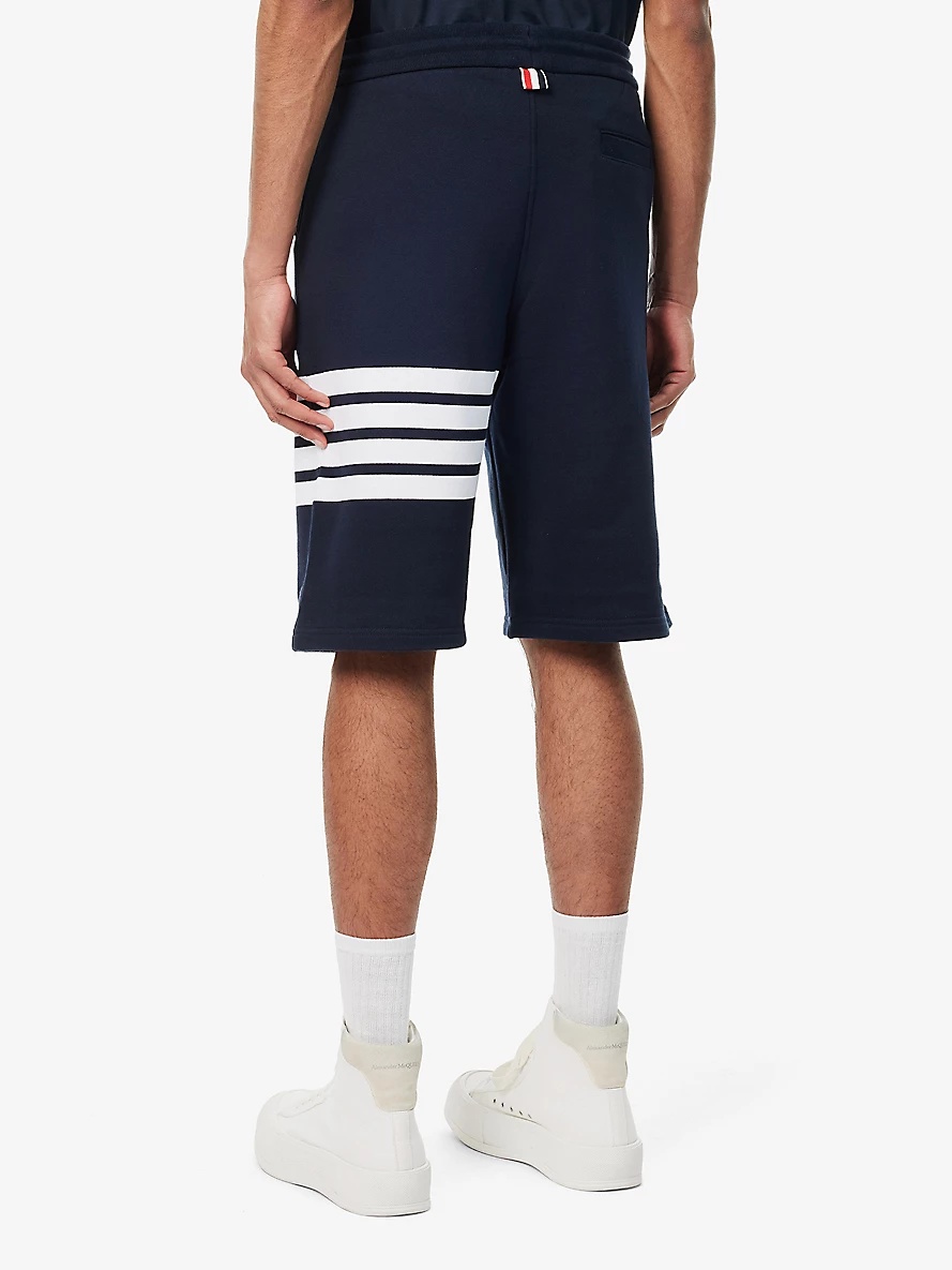 Four-bar brand-patch regular-fit cotton-jersey shorts - 4