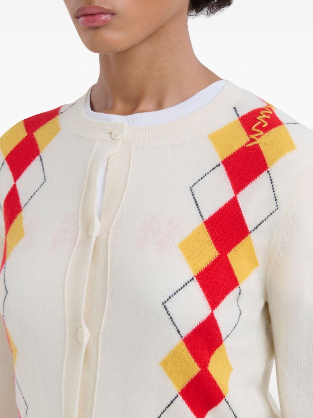 diamond-pattern cardigan - 4