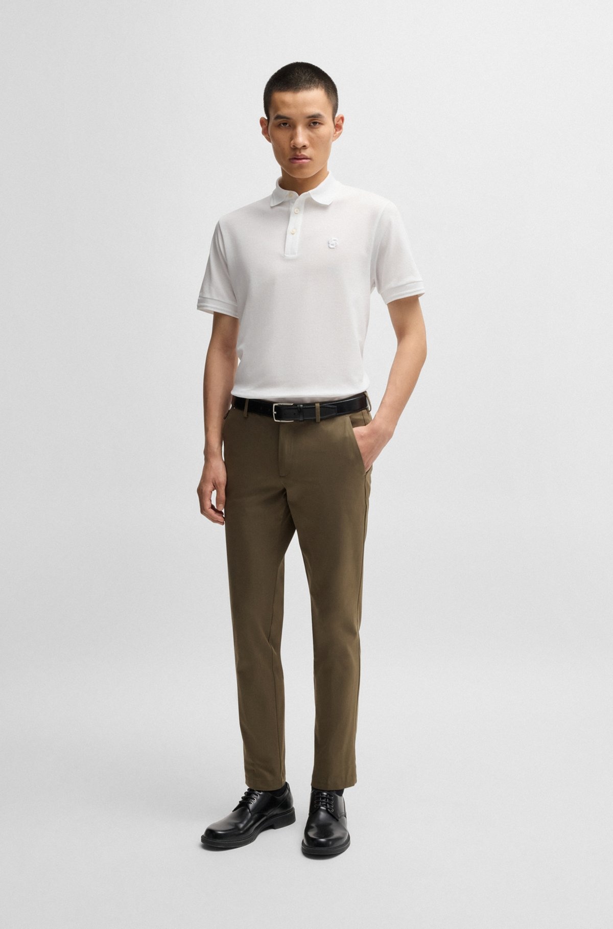 SLIM-FIT TROUSERS IN STRETCH COTTON - 3