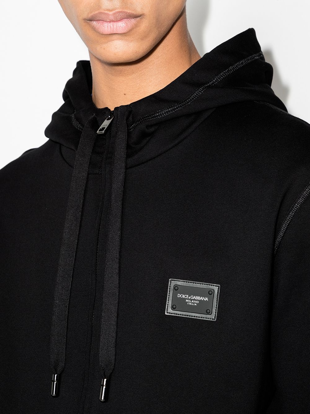 logo-tag zip-up hoodie - 4