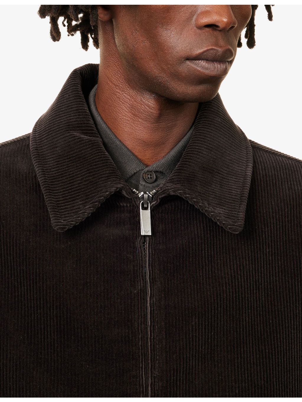 Classic-Collar Corduroy Cotton Bomber Jacket - 5