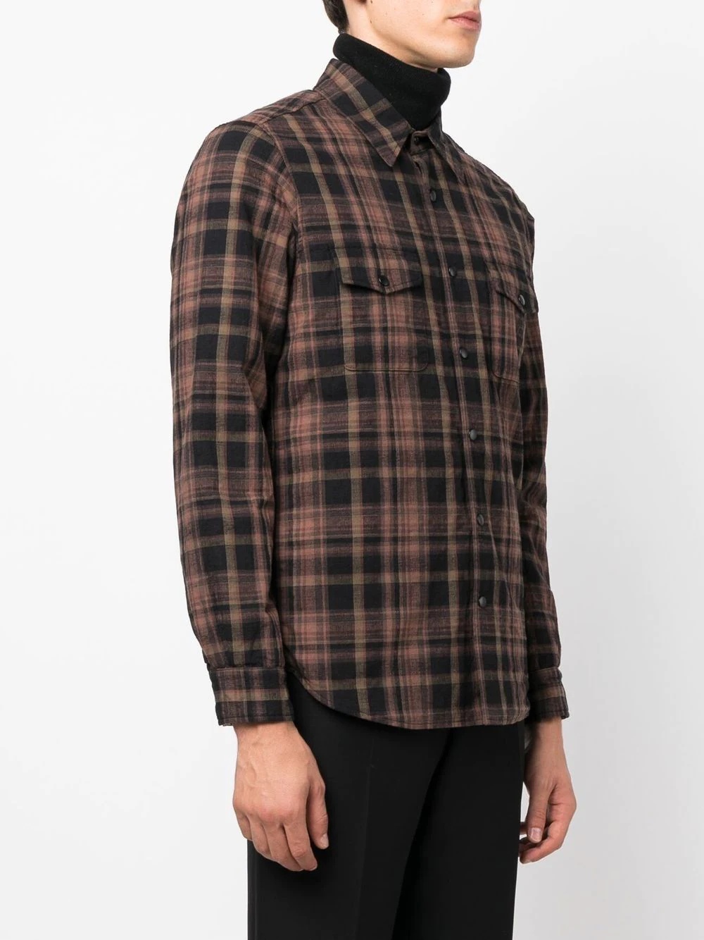long-sleeve plaid shirt - 3