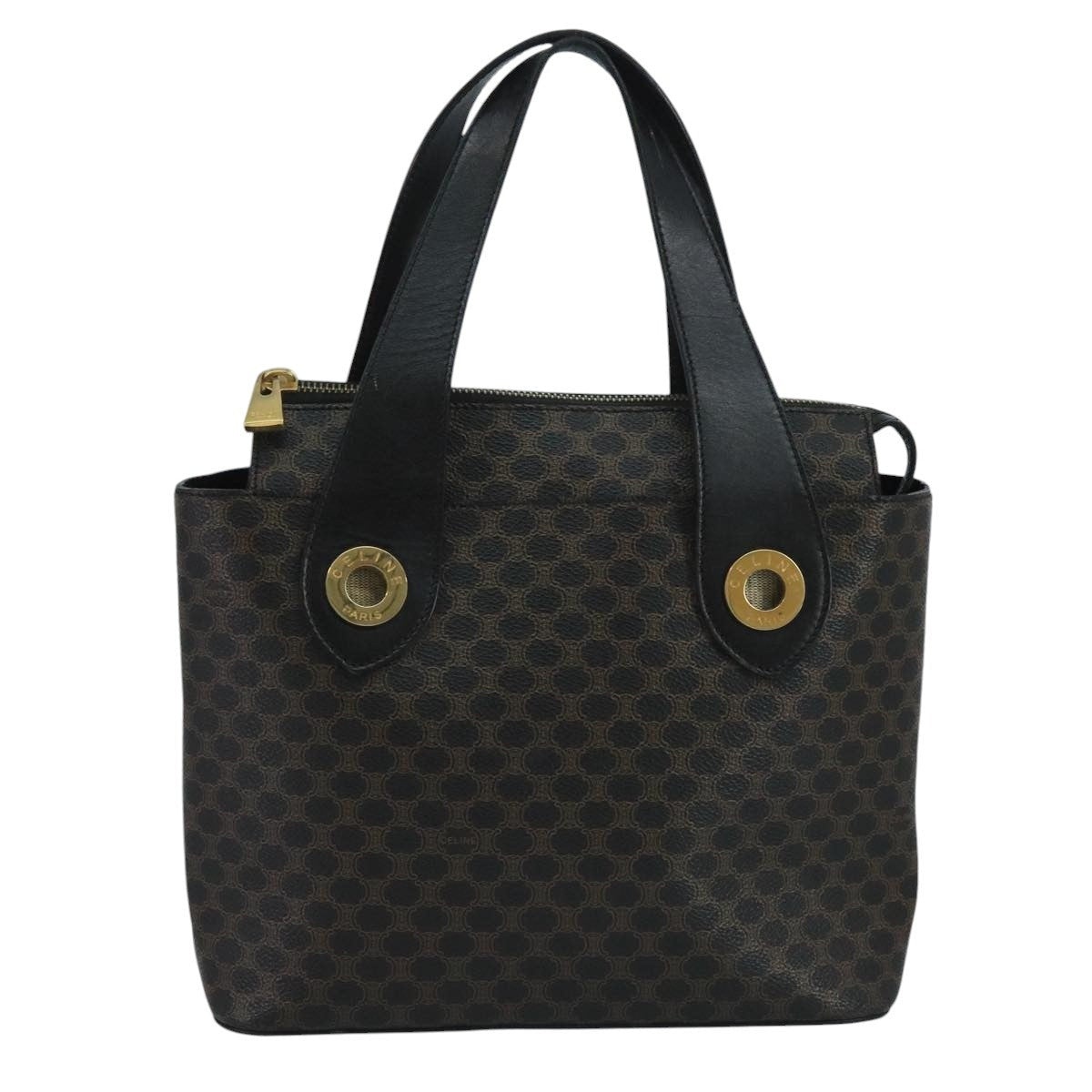 CELINE Macadam Canvas Hand Bag Pvc Black - 2