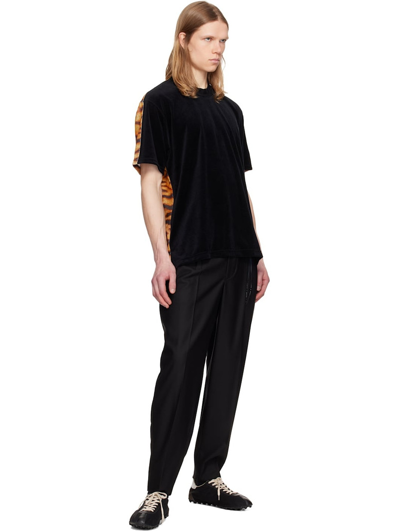 MASTERMIND WORLD Black Regular Fit Switched Animal Velour T-shirt outlook