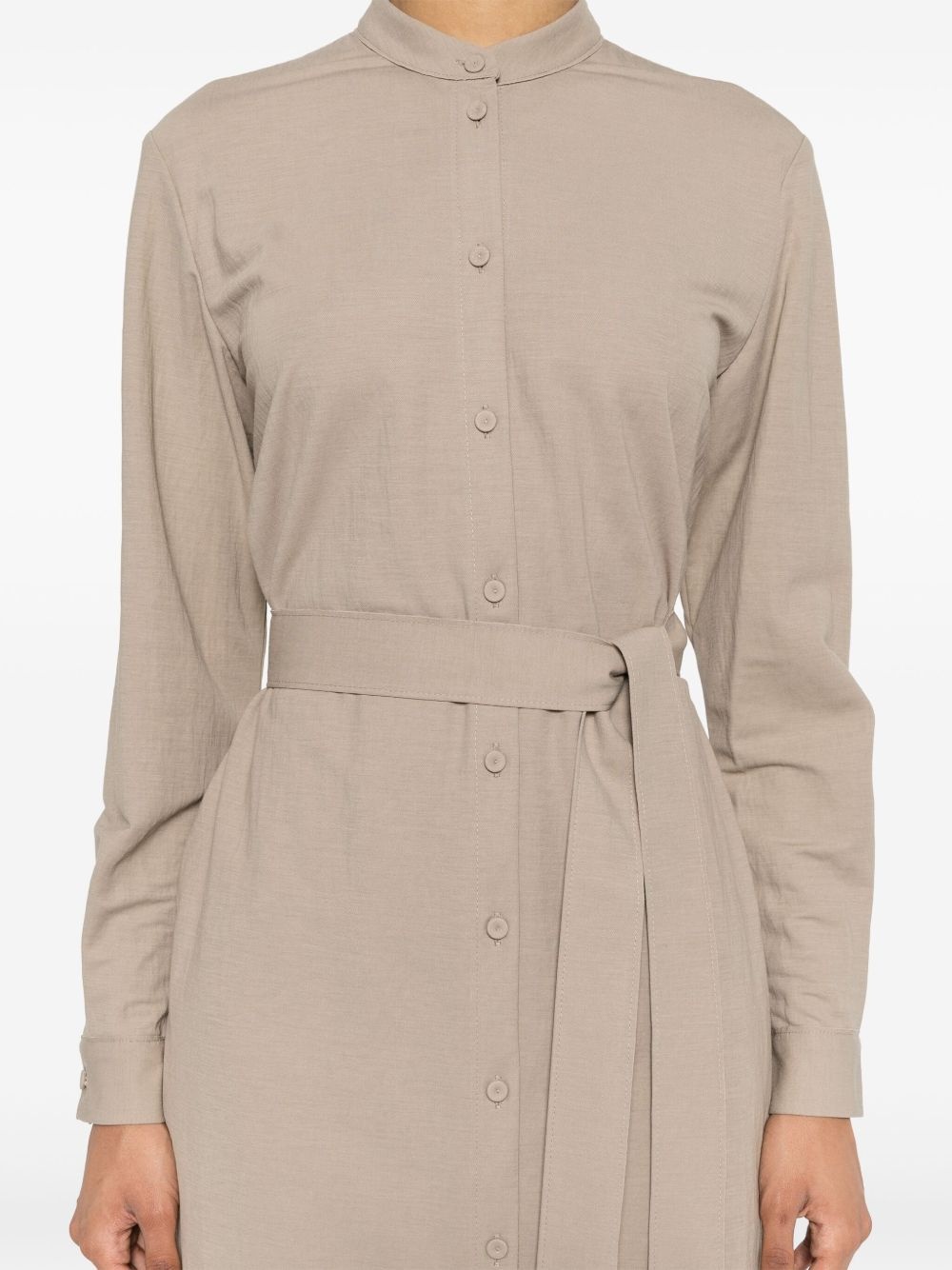 belted shirt midi dress - 5