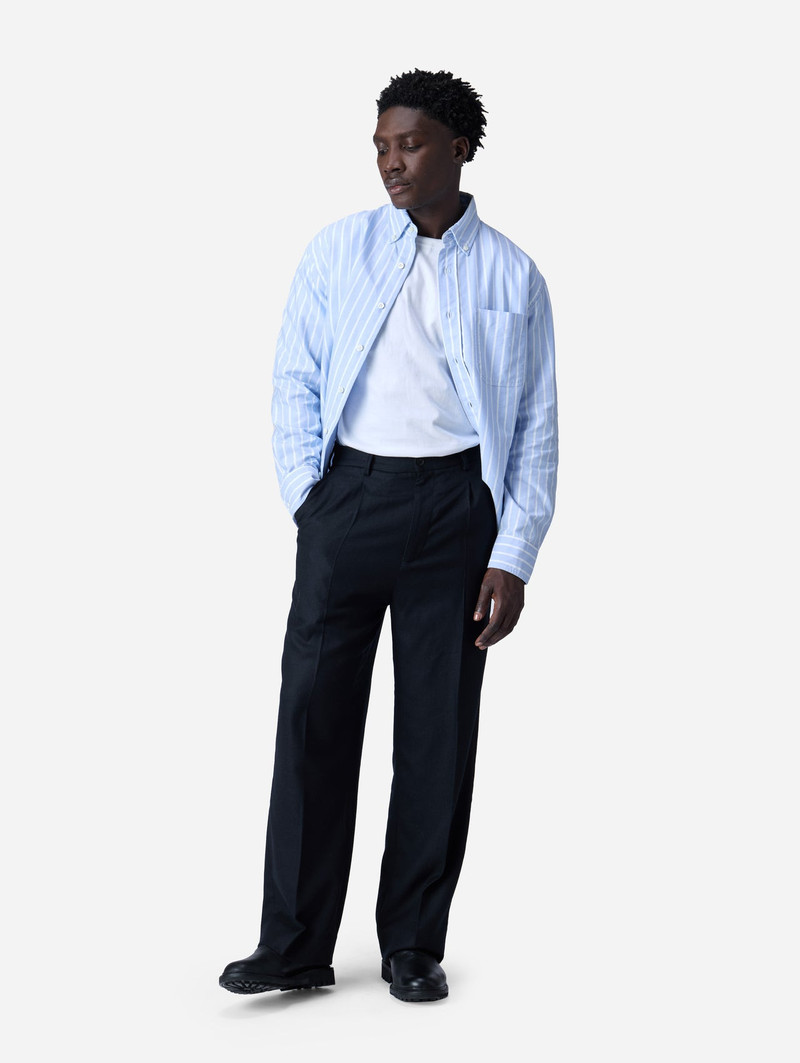 Pleated Trouser - Black Wool 4