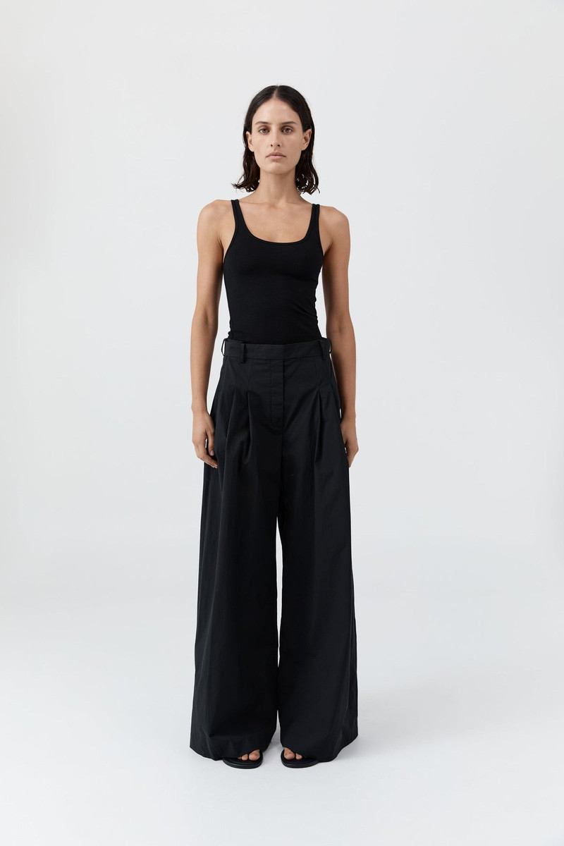 Soft Jersey Slim Scoop Tank - Jet Black 1